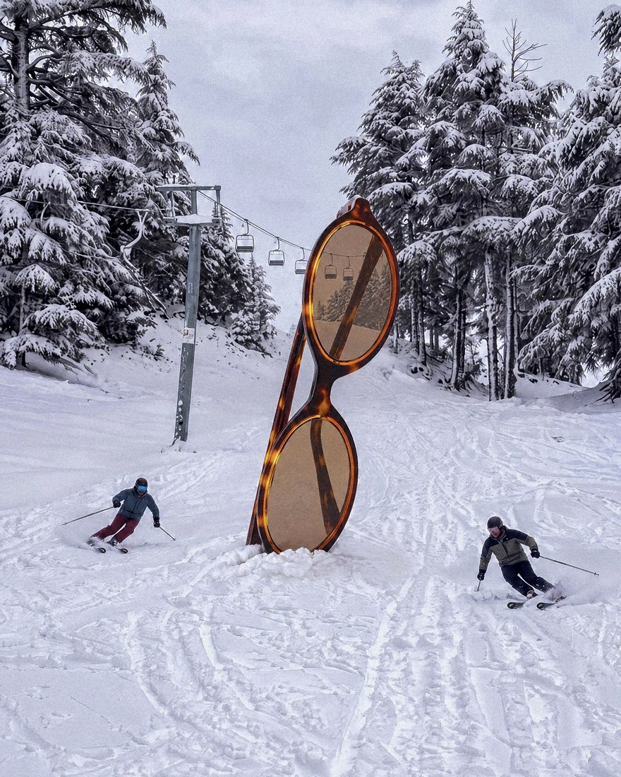 Lnko × A/conic, monture géante sur une piste de ski à Ifrane