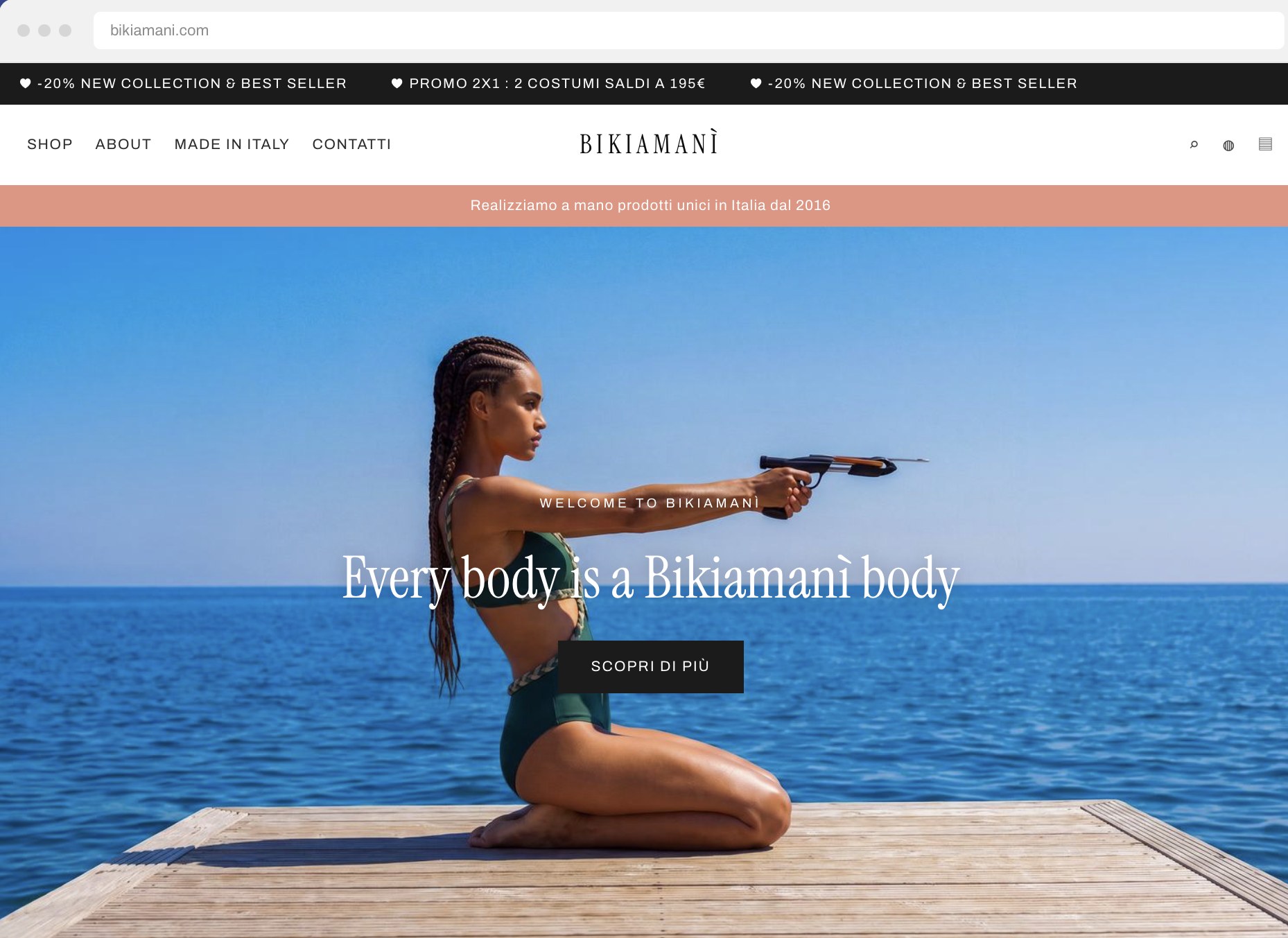 Site Bikiamani avec le visuel de campagne en hero